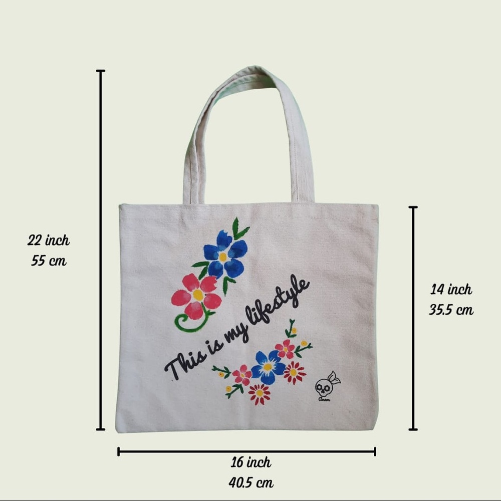 Reusable hand painted bag